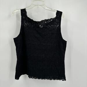 Central Falls Womens Lace Tank Cami Top Size XL Black Fairy Grunge Whimsigoth‎